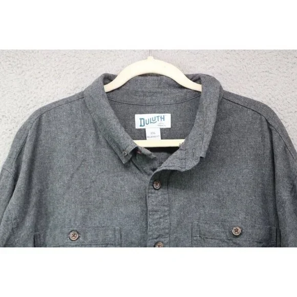 Duluth Trading Co. Long Sleeve Button Up Grey Shirt-Size 2XL-Relaxed Fit - Picture 4 of 10